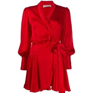 ZIMMERMANN Silk Red Wrap Dress